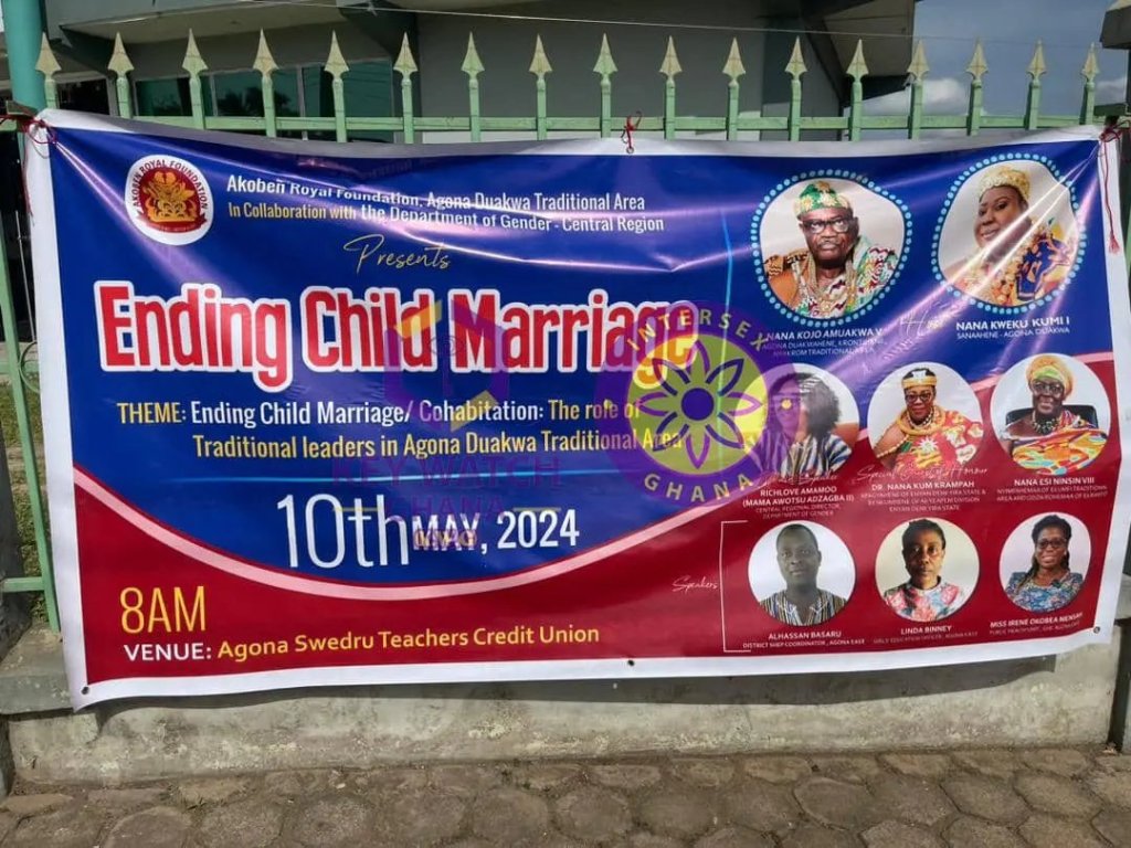 A forum organized by the Akoben Royal Foundation and the Department of Gender – Central Region educated Traditional Leaders in Agona Duakwa about intersex variations, aiming to end child marriage and&nbsp;cohabitation.